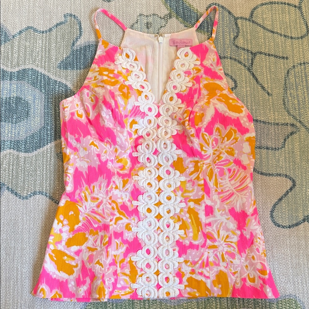 Lilly Pulitzer Pink and Orange Floral Camisole